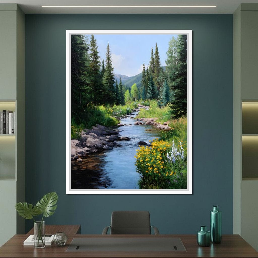 Alpine Creek Wildflower Trail Canvas Wall Art