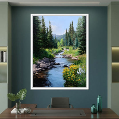 Alpine Creek Wildflower Trail Canvas Wall Art