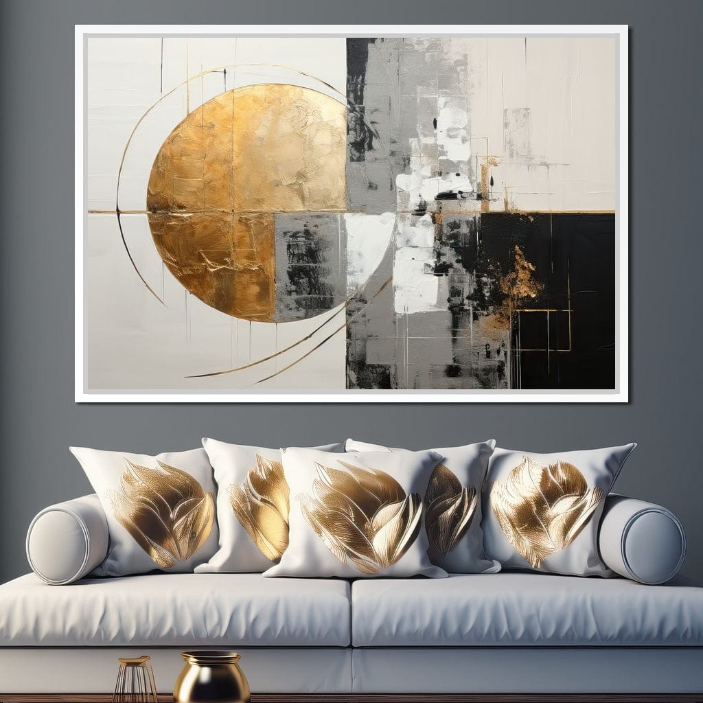 Golden Geometric Serenity Canvas Wall Art