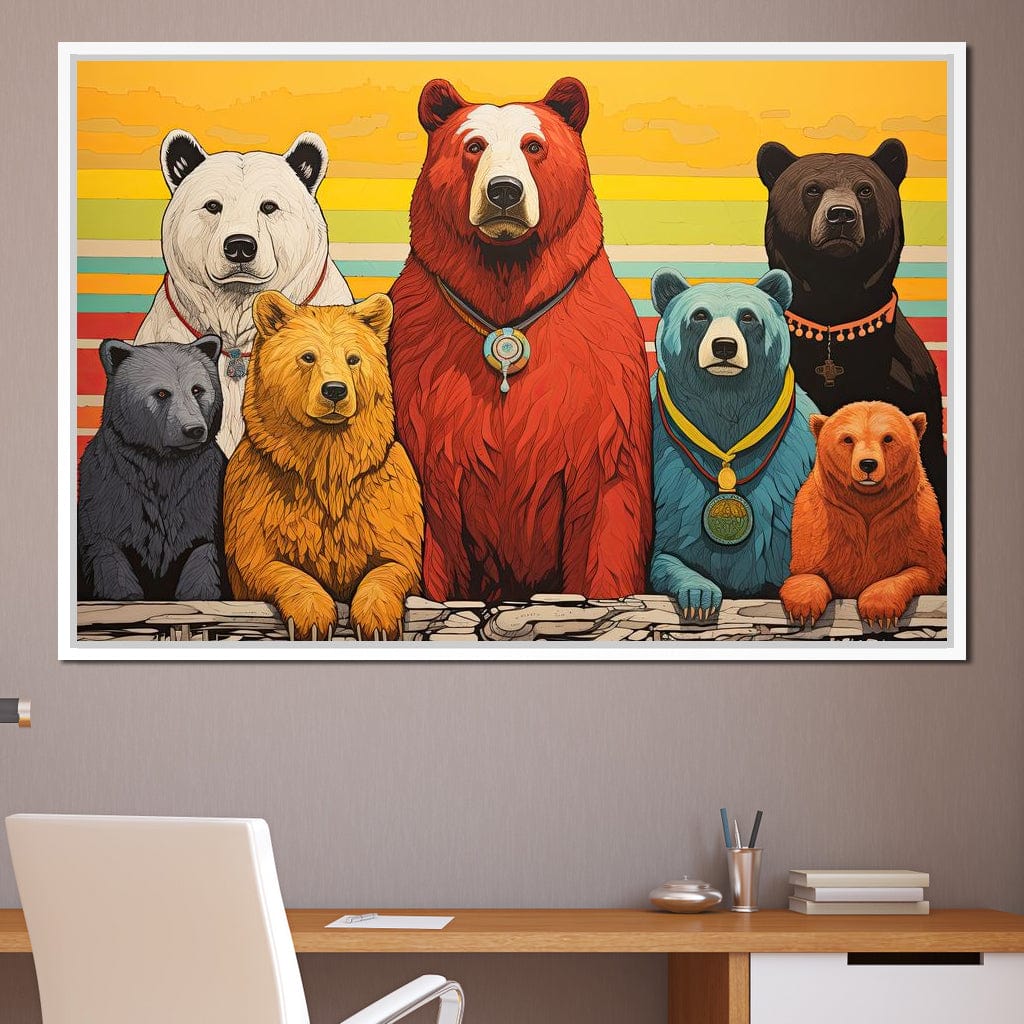 Kaleidoscope of Bears Canvas Wall Art