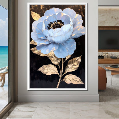 Golden Petal Elegance Bloom Canvas Wall Art