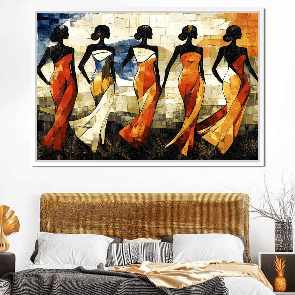 Graceful Dance of Silhouettes Canvas Wall Art