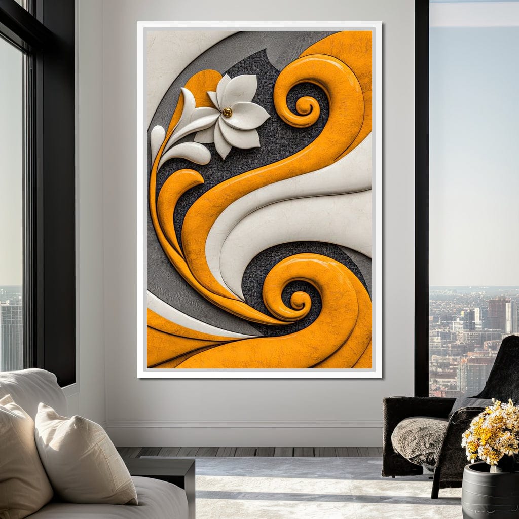 Fusion of Flower and Flow Canvas Wall Art