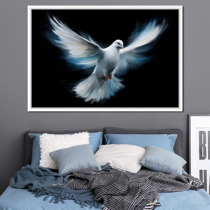 Ascending White Wing Motion Canvas Wall Art