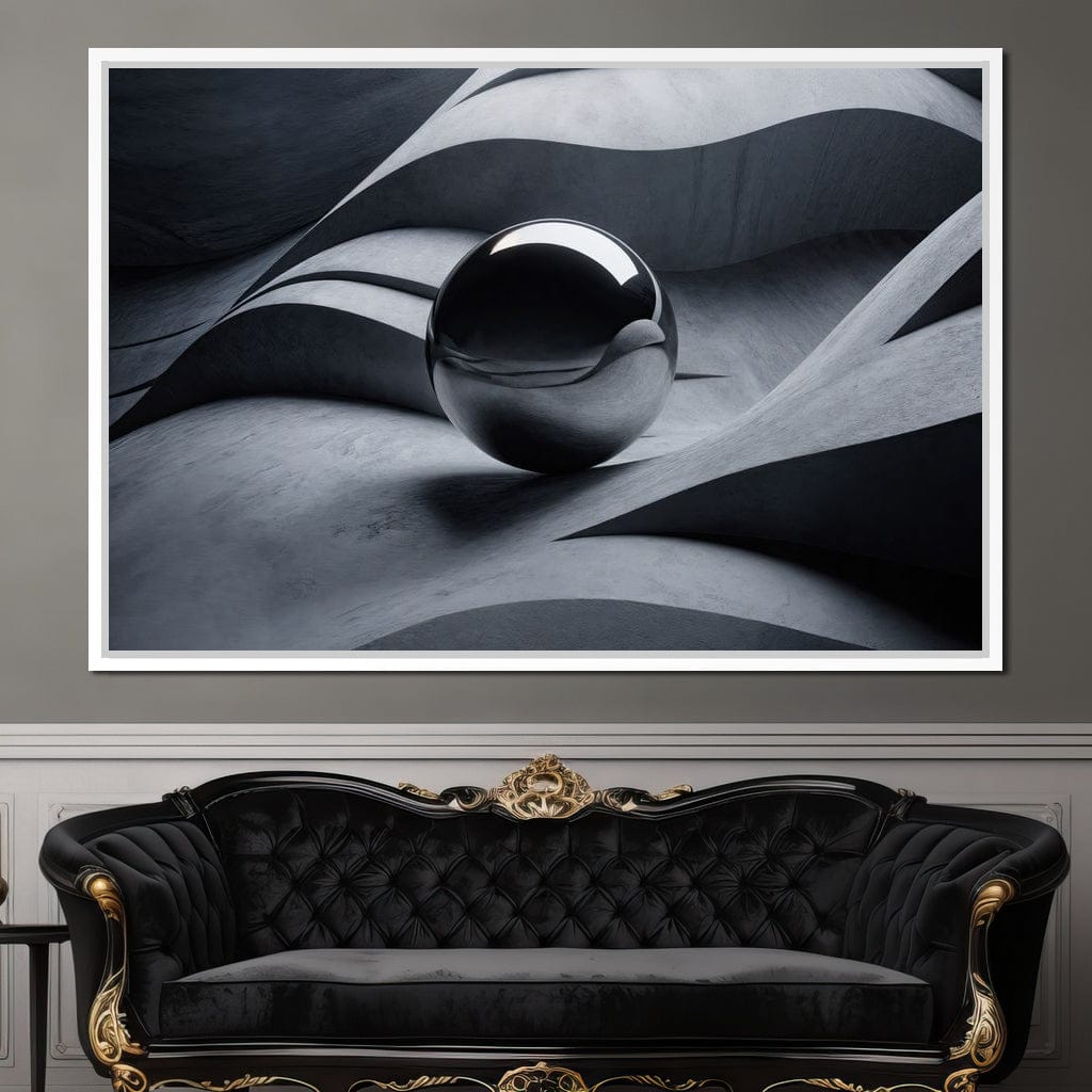 Black Mirror Sphere Canvas Wall Art