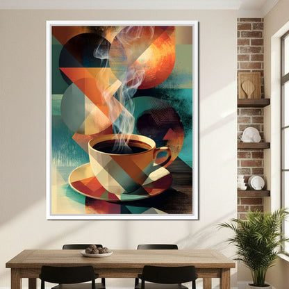 Geometric Morning Steam Ritual Canvas Wall Art
