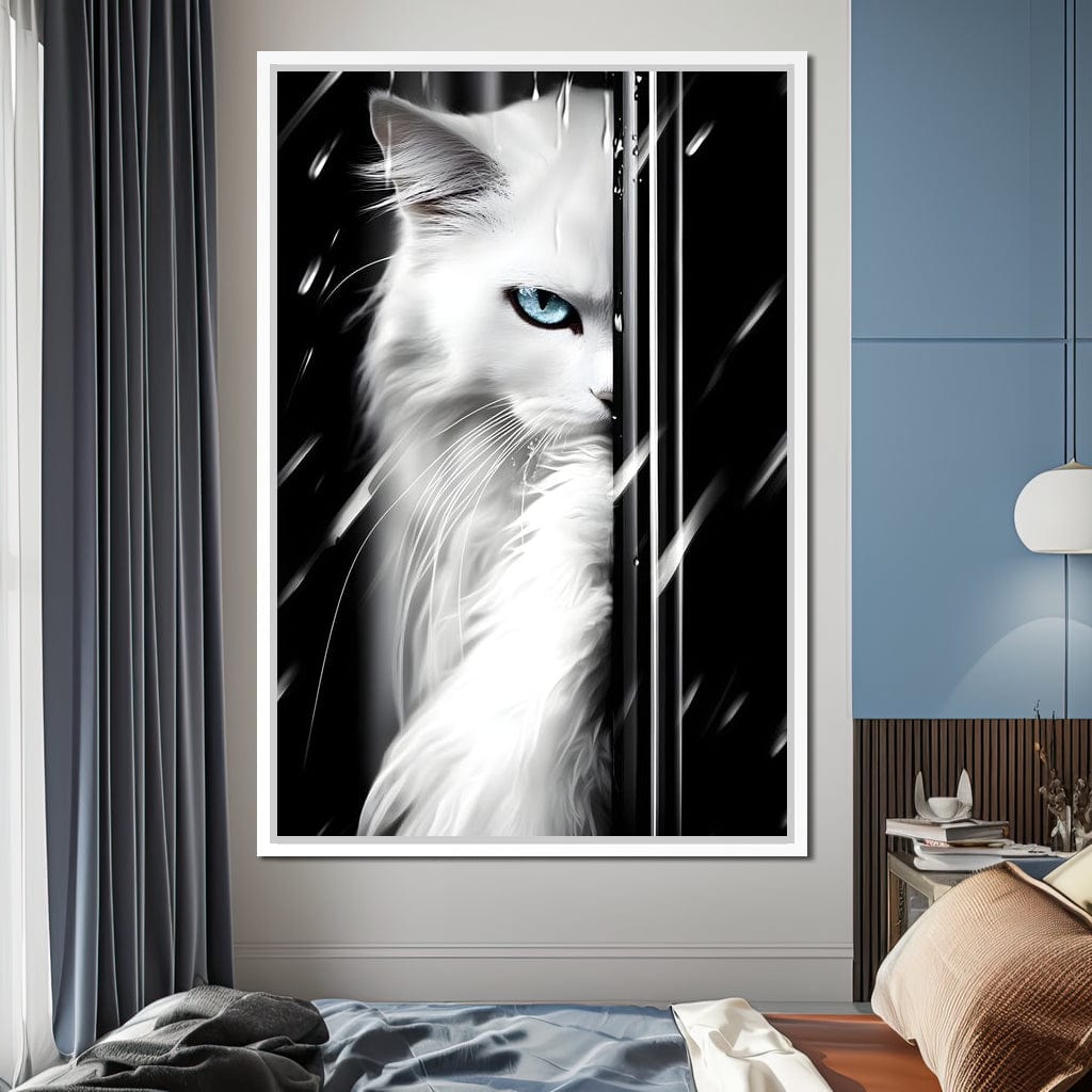 Feline Elegance in Monochrome Canvas Wall Art