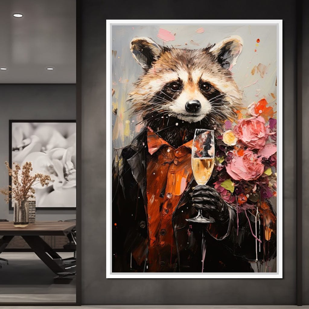 Raccoon's Toast Canvas Wall Art