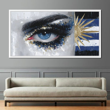 Golden Sun Blue Eye Canvas Wall Art
