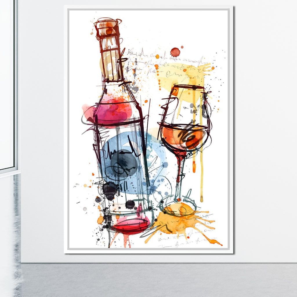 Red Wine Splash Canvas Wall Art