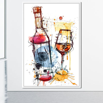 Red Wine Splash Canvas Wall Art