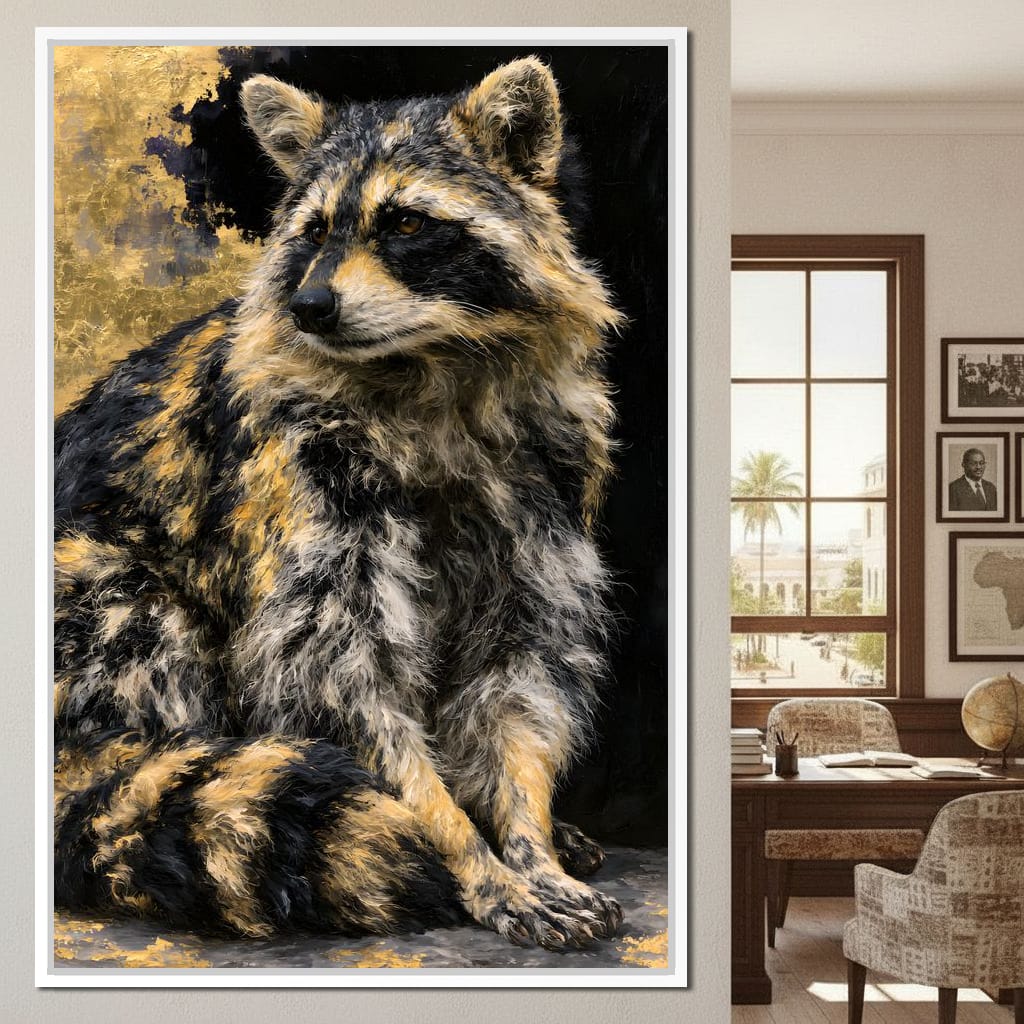Midnight Bandit of Gilded Shadows Canvas Wall Art