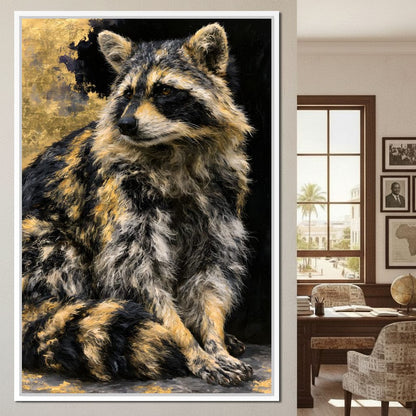 Midnight Bandit of Gilded Shadows Canvas Wall Art