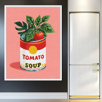 Pop Tomato Soup Garden Can Canvas Wall Art