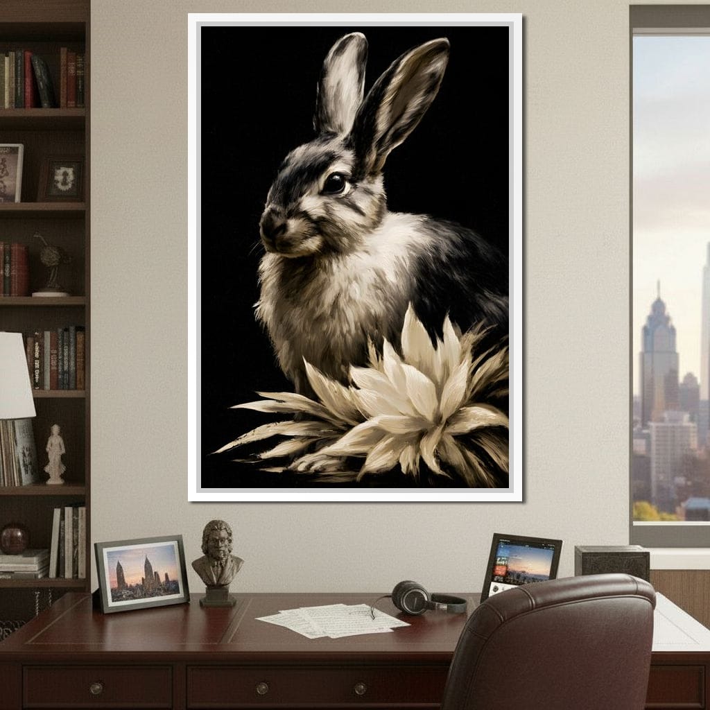 Quiet Contemplation Of The Wild Hare Canvas Wall Art