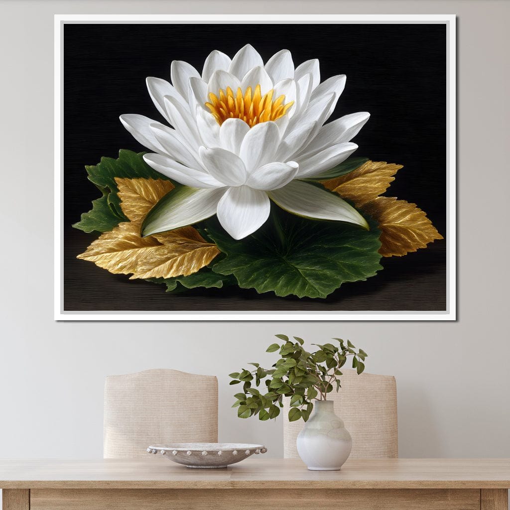 Radiant Lotus Elegance Canvas Wall Art