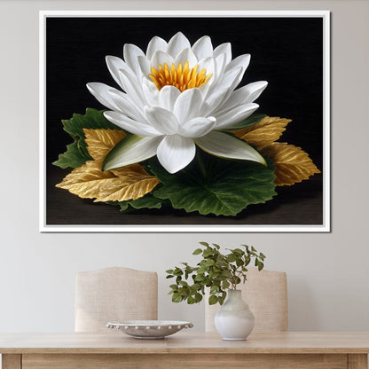 Radiant Lotus Elegance Canvas Wall Art