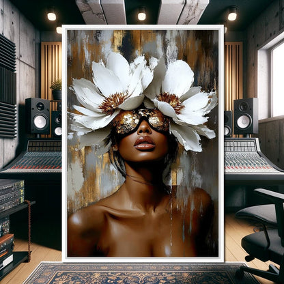 Golden Petals Envisioned Canvas Wall Art