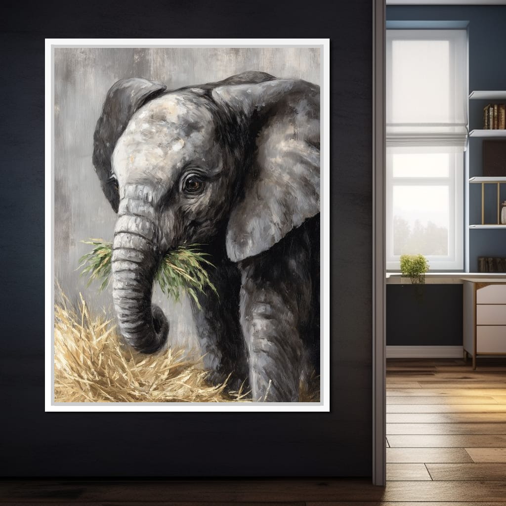 Gentle Giant Elephant Portrait Canvas Wall Art