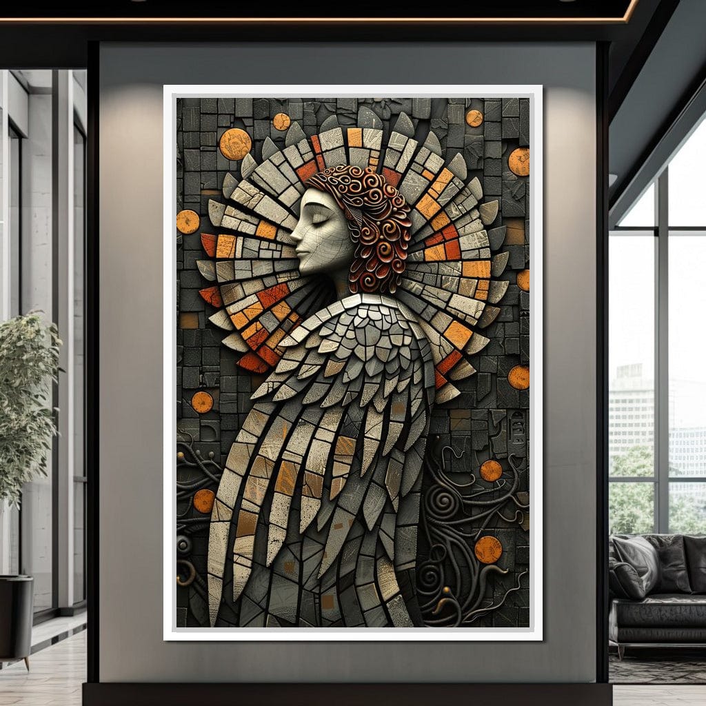 Mosaic Angel Enchantment Canvas Wall Art
