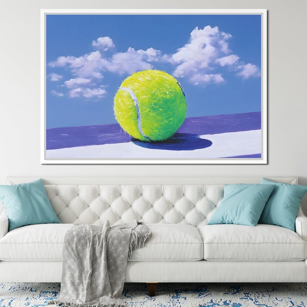 Tennis Ball Under Summer Sky Canvas Wall Art