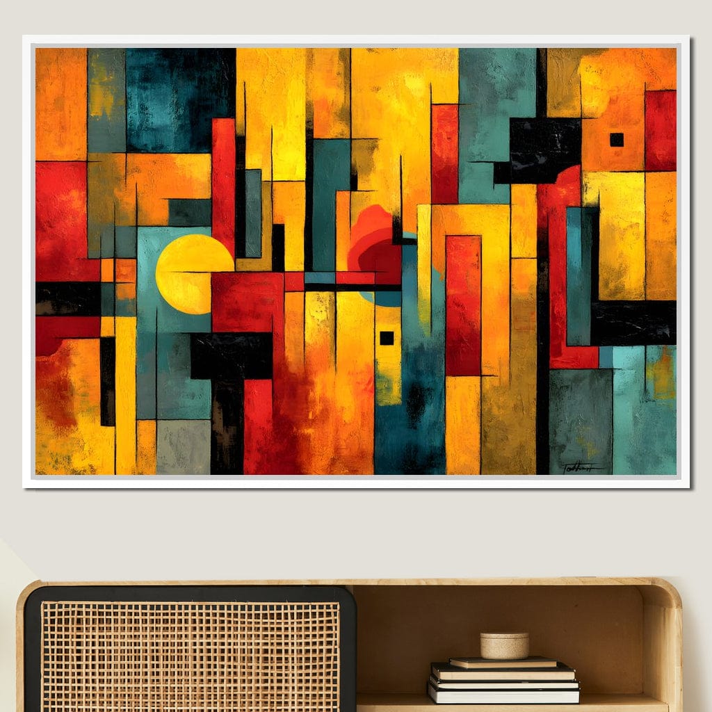 Geometric Dawn Spectrum Canvas Wall Art