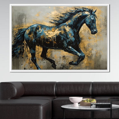 Gilded Stallion Canvas Wall Art
