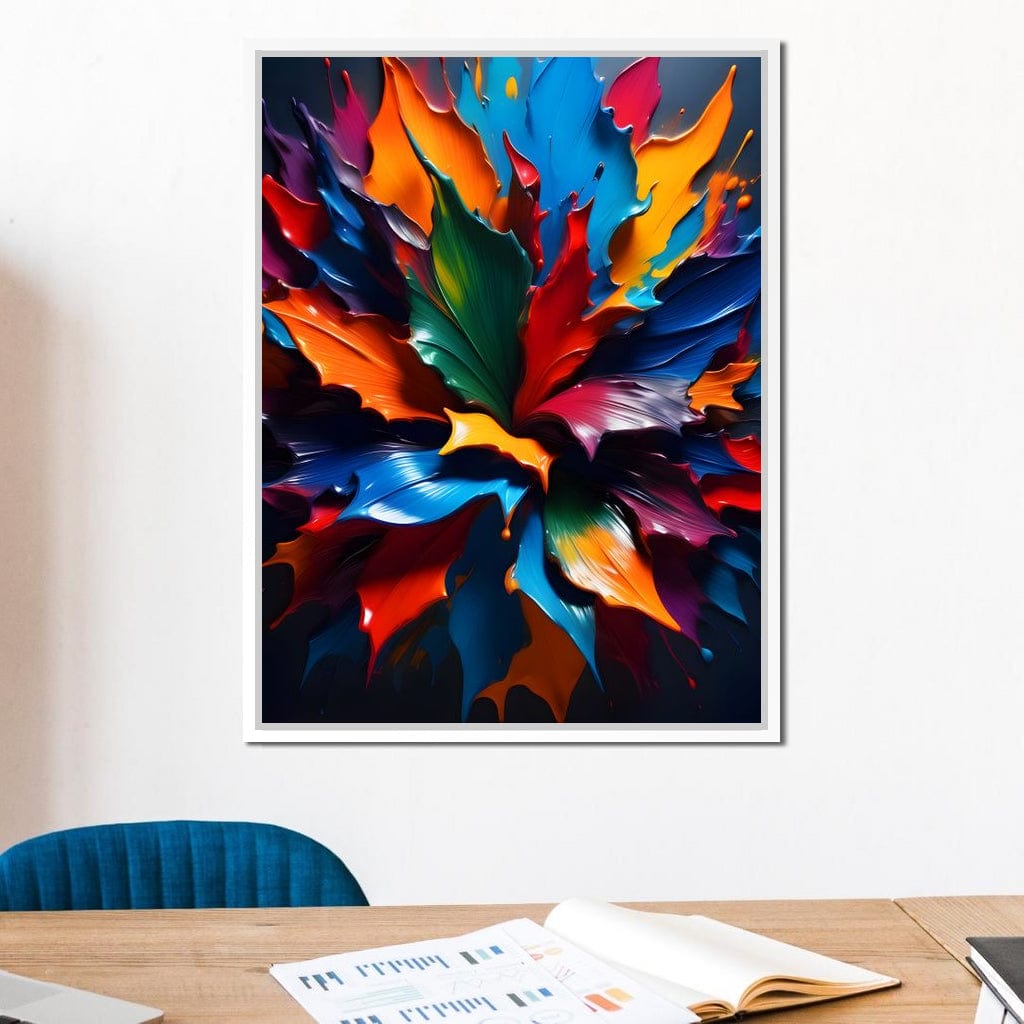Paint Splatter Flower Canvas Wall Art