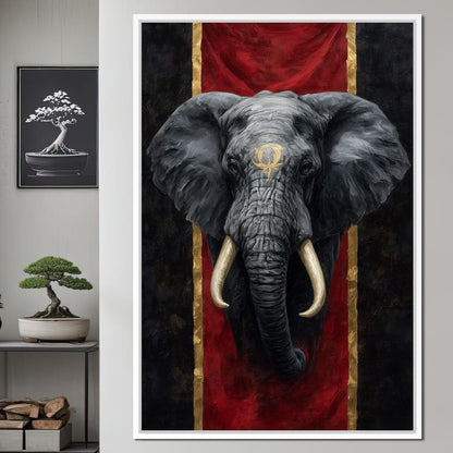 Golden Sigil Elephant King Canvas Wall Art