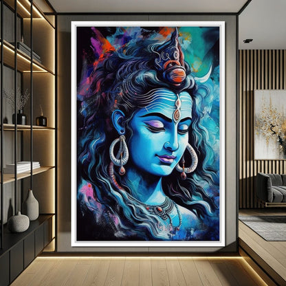Lord Shiva's Contemplation Canvas Wall Art