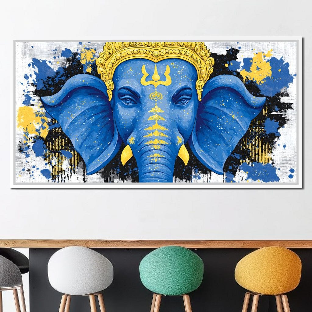 Ganesha Golden Majestic Tranquility Canvas Wall Art