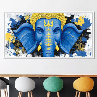 Ganesha Golden Majestic Tranquility Canvas Wall Art
