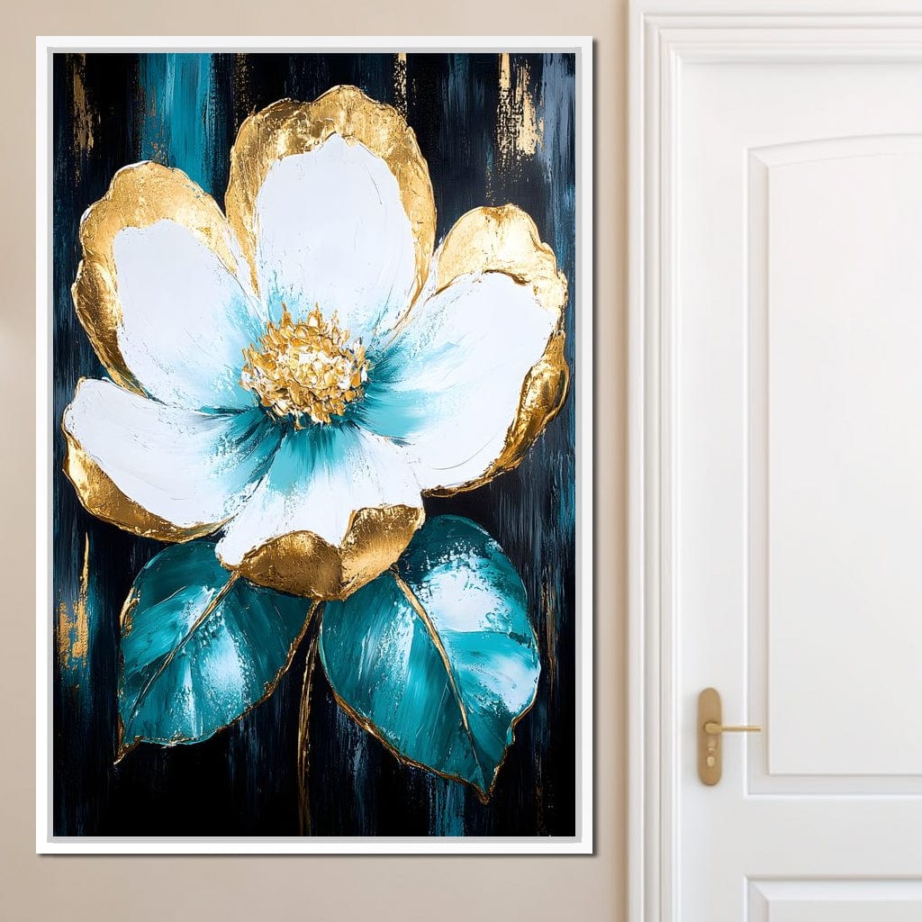 Golden Bloom Elegance Canvas Wall Art