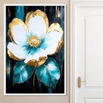 Golden Bloom Elegance Canvas Wall Art