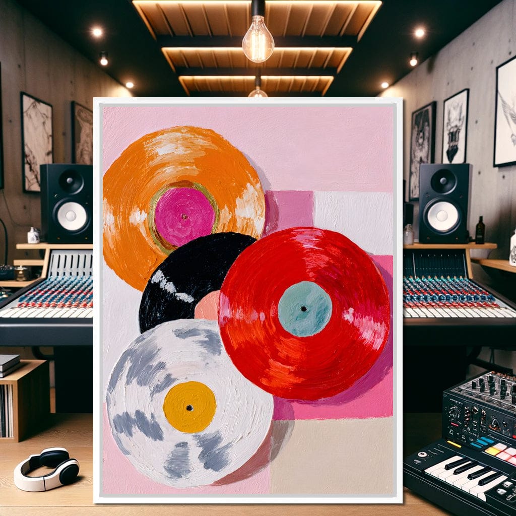 Retro Vinyl Color Spin Dance Canvas Wall Art
