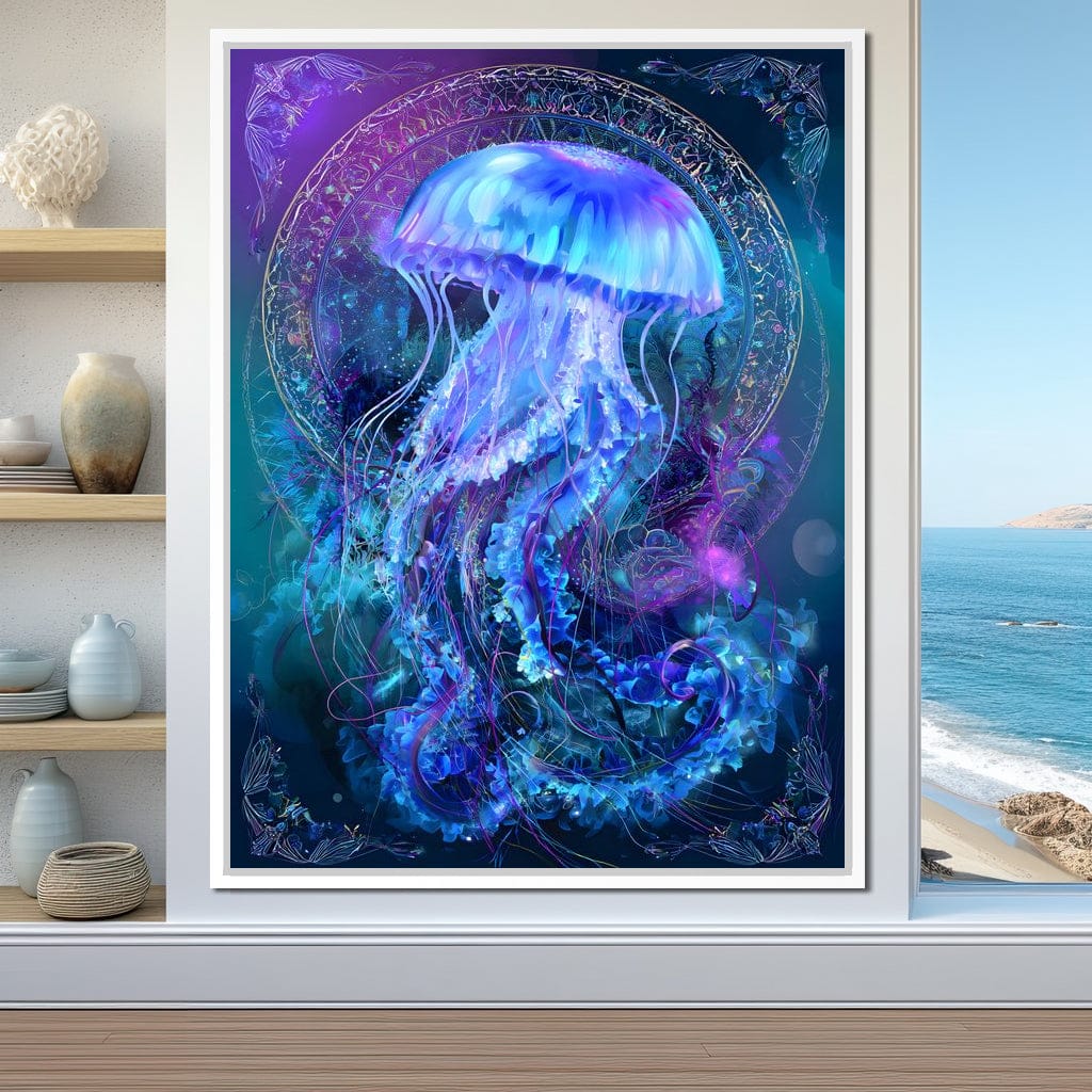 Glowing Jellyfish Ocean Ballet Canvas Wall Art