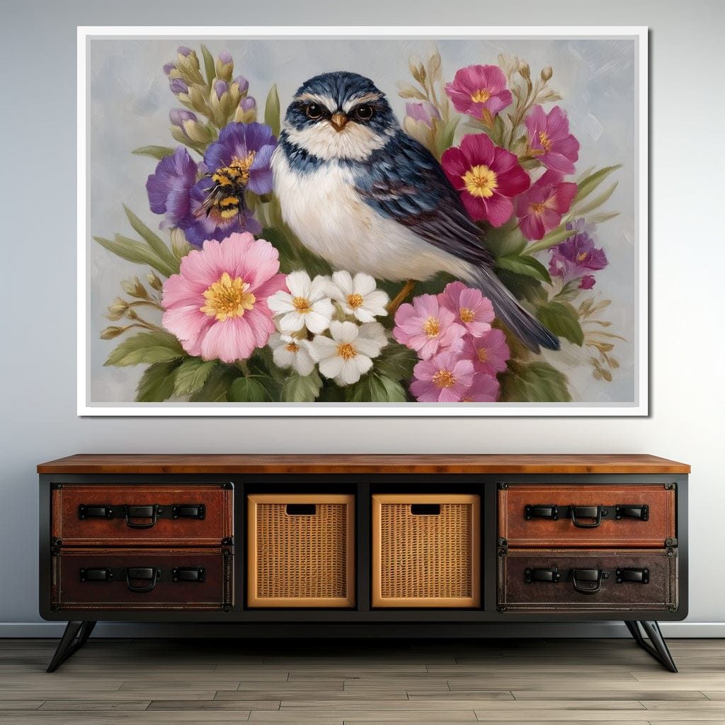 Bluebird Garden Blossom Song Canvas Wall Art