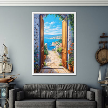 Open Door to the Sea Canvas Wall Art