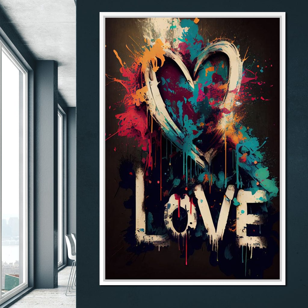 Message of Love Graffiti Canvas Wall Art