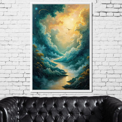 Golden Path Through Dreams Canvas Wall Art