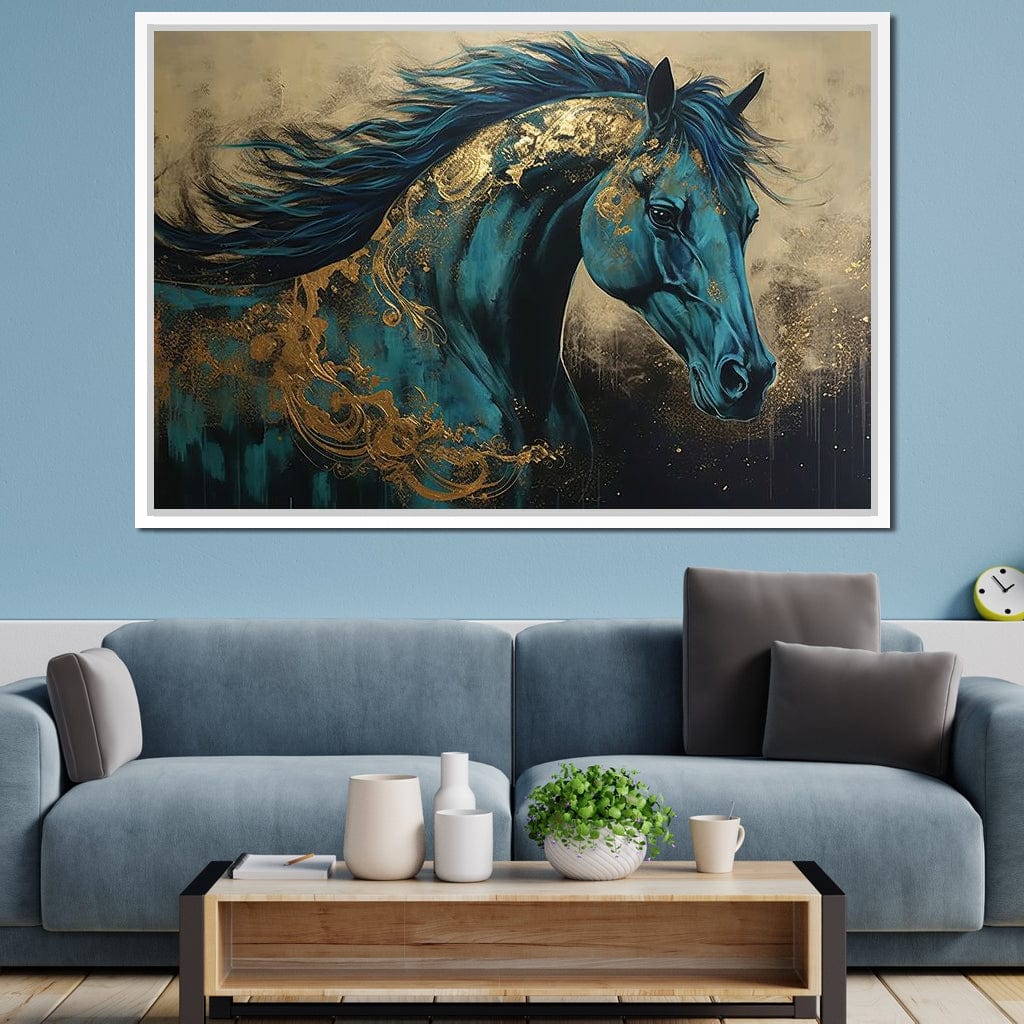 Gilded Horse Canvas Wall Art
