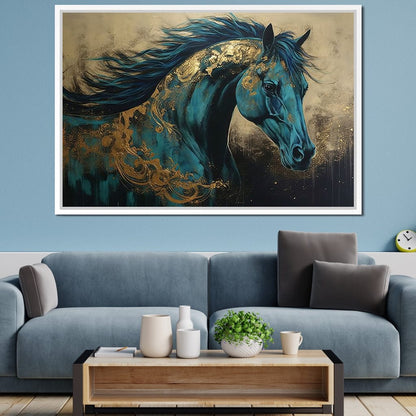 Gilded Horse Canvas Wall Art