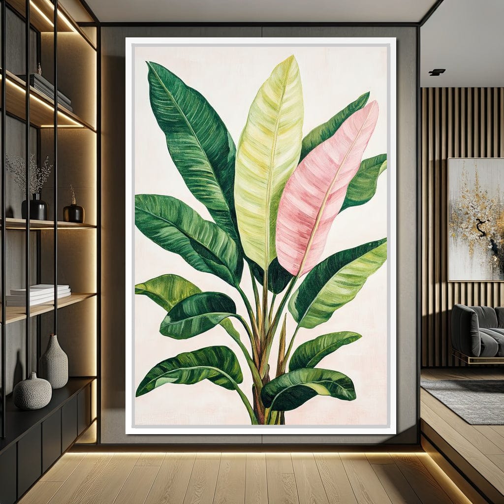 Tropical Leaf Symphony Canvas Wall Art