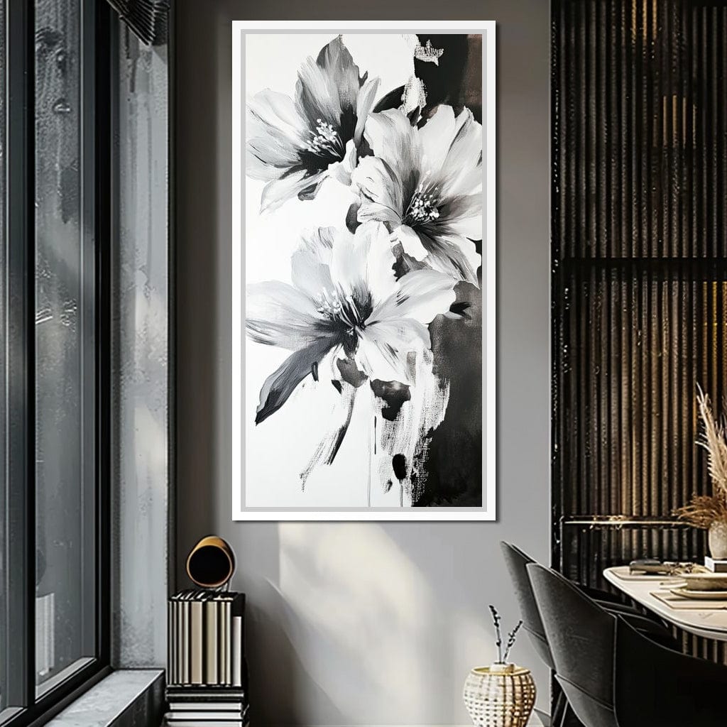 Monochrome Flora Harmony Canvas Wall Art