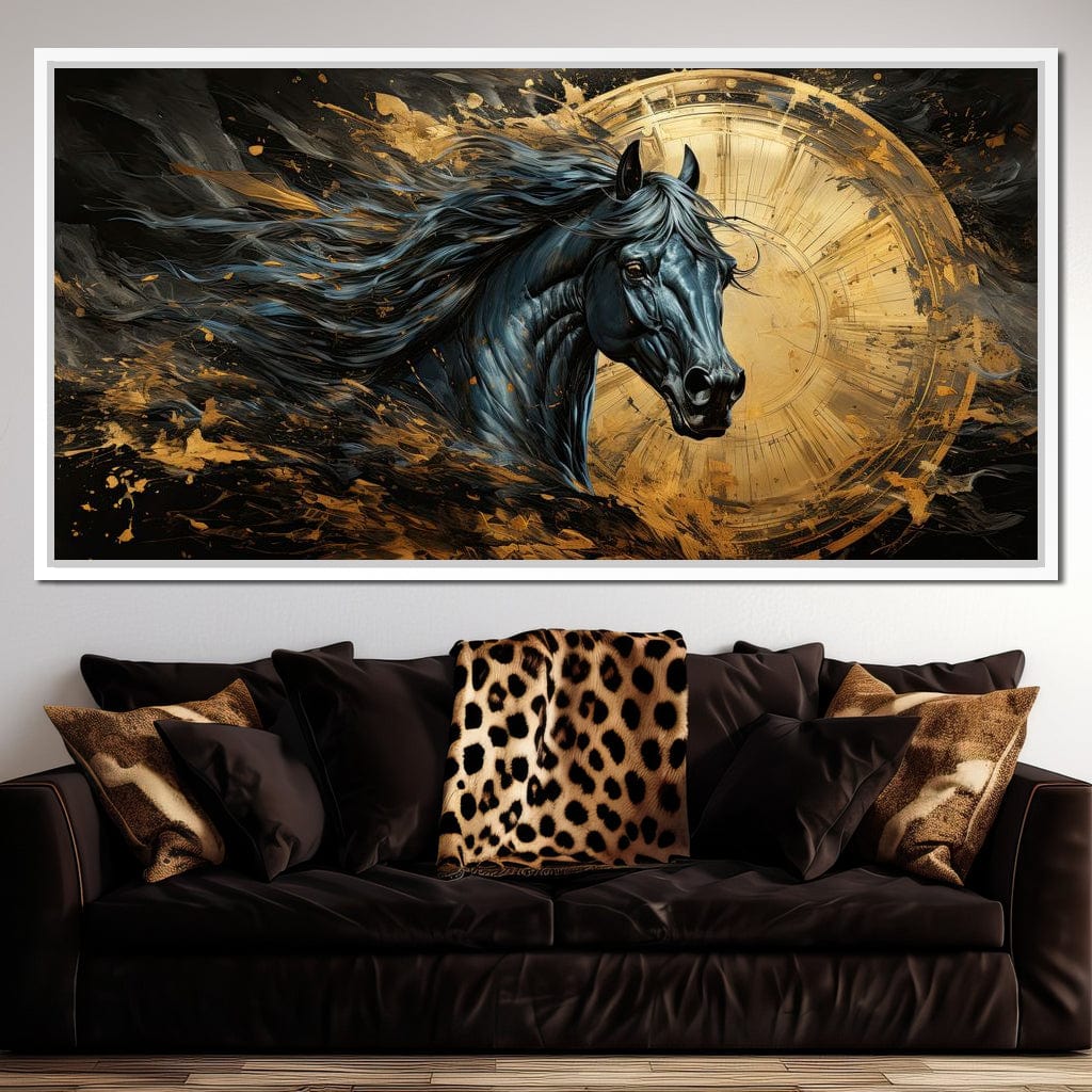 Astral Equine Eclipse Canvas Wall Art