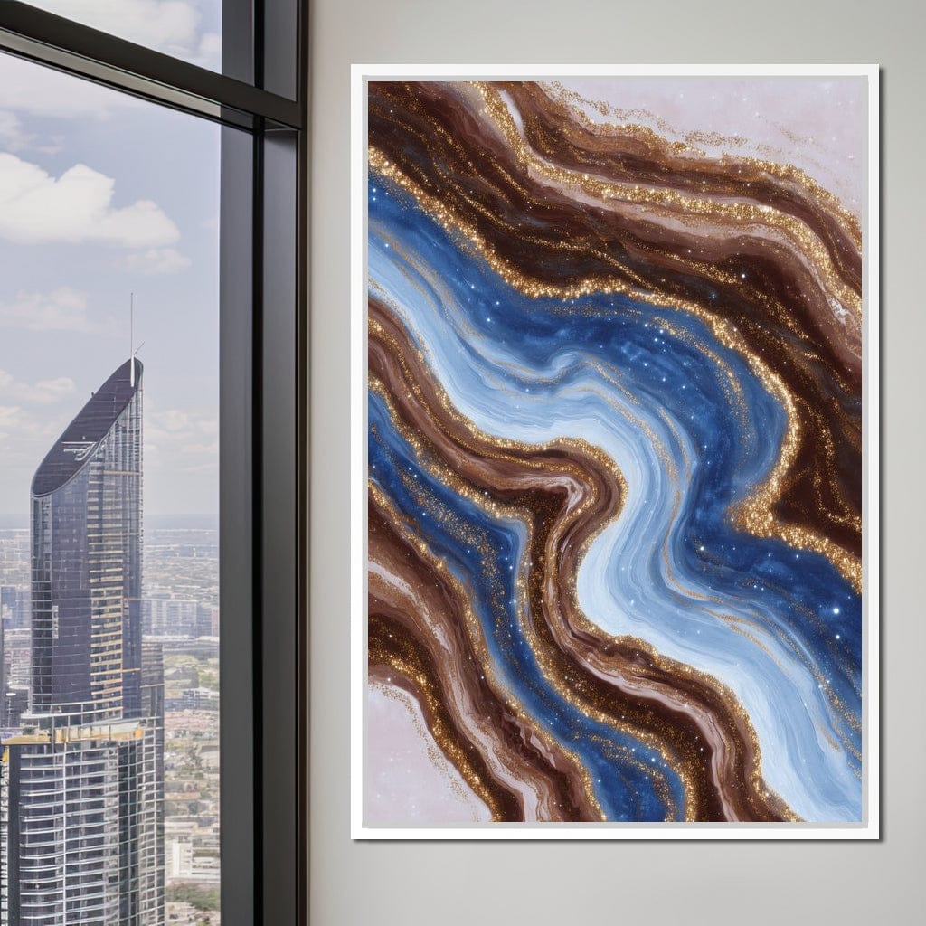 Golden River Geode Swirl Canvas Wall Art