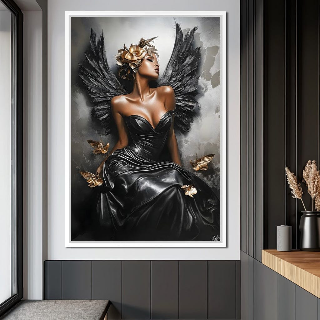 Golden Wings of Elegance Canvas Wall Art