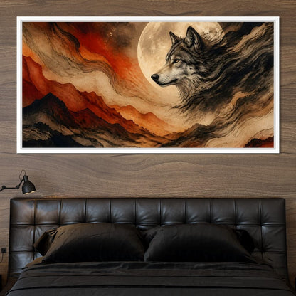 Solitary Howl Before Dawn Canvas Wall Art