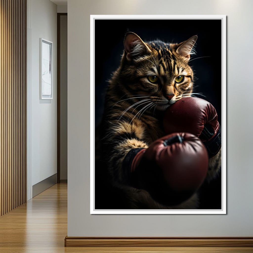 Cat Pugilist Canvas Wall Art