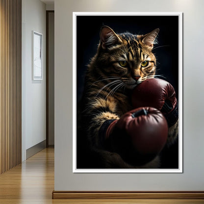Cat Pugilist Canvas Wall Art